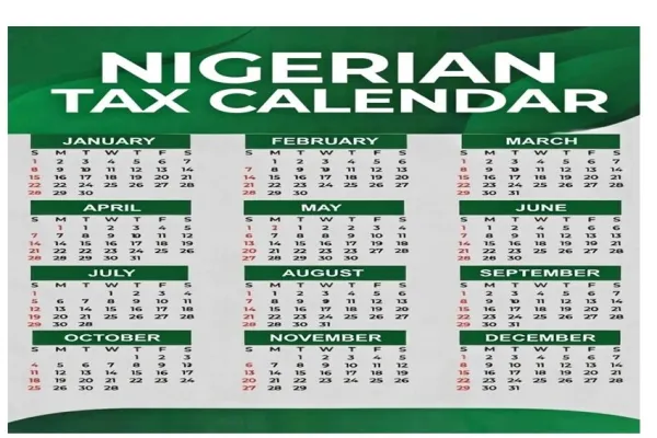 2026 Nigeria Tax Calendar for VAT Filing and others Tax Filing 